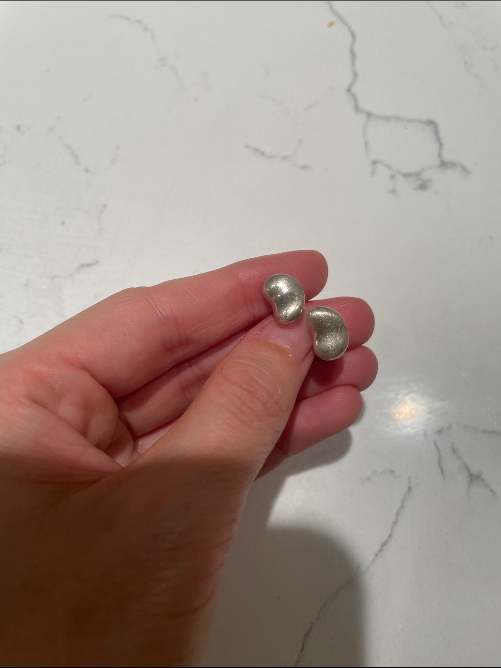 Tiffany & Co. Elsa Peretti Bean Silver Earrings